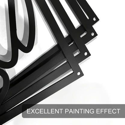 3D, 4pcs, Black Abstract Metal Wall Art, Minimalist Decor
