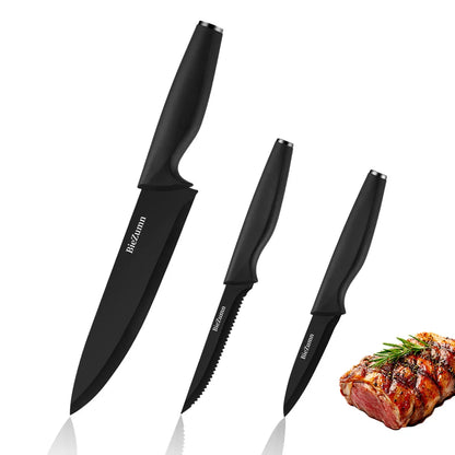 15/3-Piece Knife Set w/Cutting Board, Scissors, Built-In Sharpener