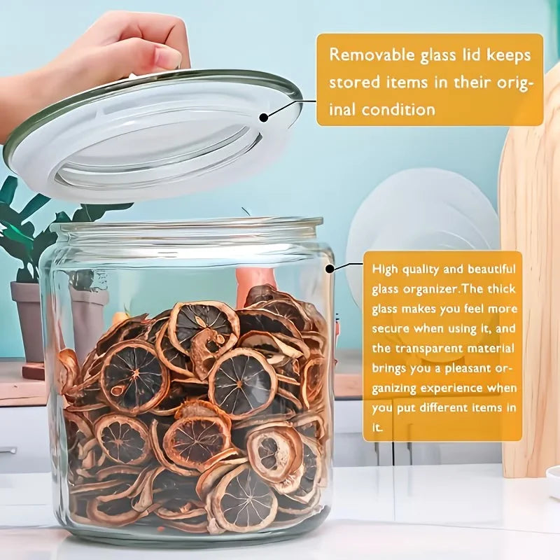 Set (2) Glass Pantry Jars w/Flip Lids – Ideal for Pantry & Kitchen Countertops