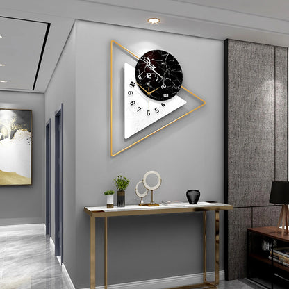Geometric Wall Mounted Quartz Silent Clock with Nordic Minimalist