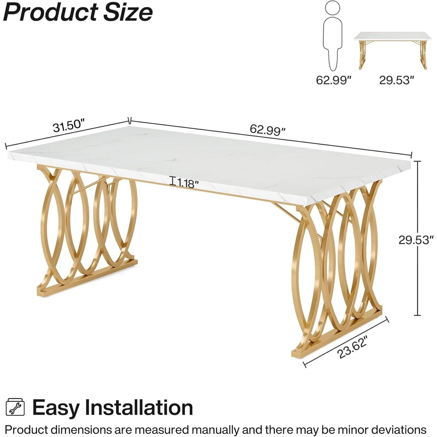 Unique Modern Rectangular Dining Table for 4-6 People, Chairs NI