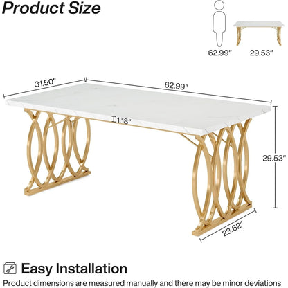 Unique Modern Rectangular Dining Table for 4-6 People, Chairs NI
