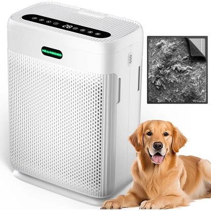 Large Air Purifier w/Washable HEPA Filters for; Dust, Pets, Smoke, and Pollen