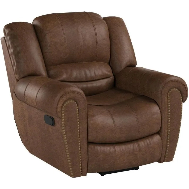 Classic and Traditional Manual Recliner Chair, Leather