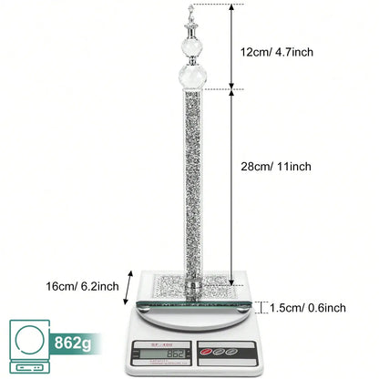 Crystal Bling Silver Paper Towel Roll Holder