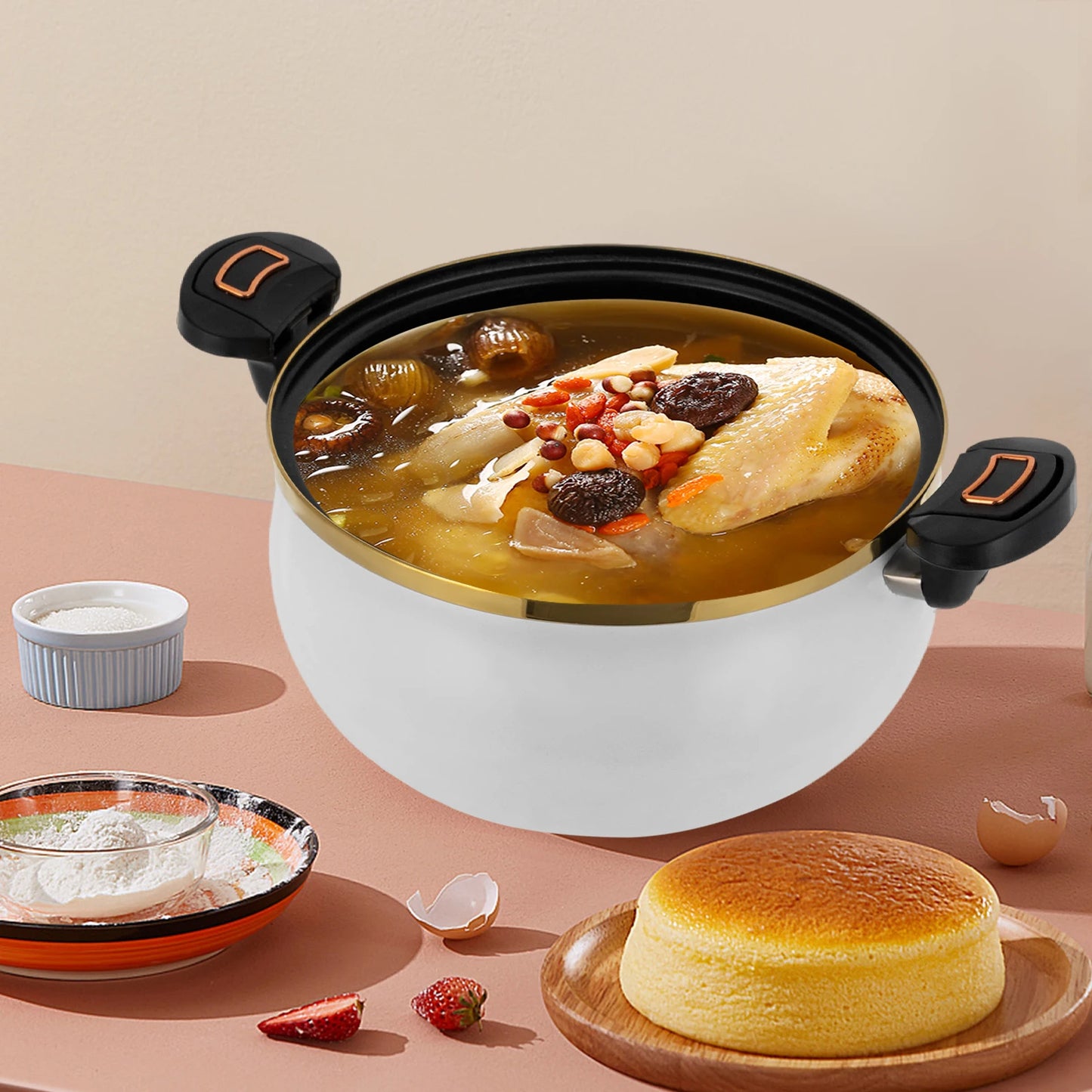 Black/White 8L Micro Multi-Function Pressure Cooker