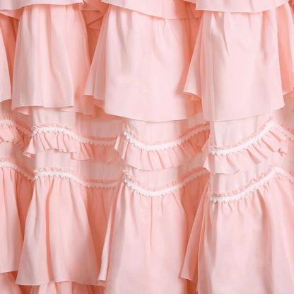 Ruffled Shower Curtain w/Pom Pom Trim, 72"x72"