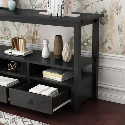 Wood Console Table w/3 Drawers, Entryway Table w/Storage, Sofa Table
