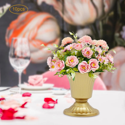 10 Pcs Gold Wedding Froral Vases Flower Holder Pot Planter for Tables