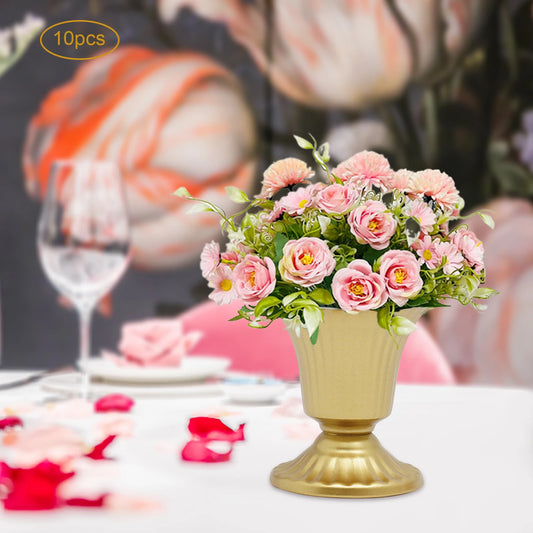 10 Pcs Gold Wedding Froral Vases Flower Holder Pot Planter for Tables