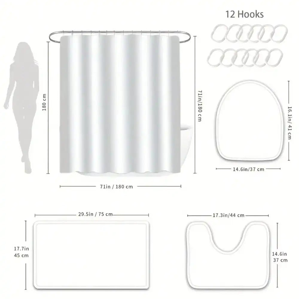 Christian Inspirational Bible Shower Curtain Set, Durable