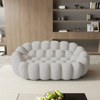 78'' Modern Curved Boneless Sofa, Comfy 3D Knitted Fabric Loveseat