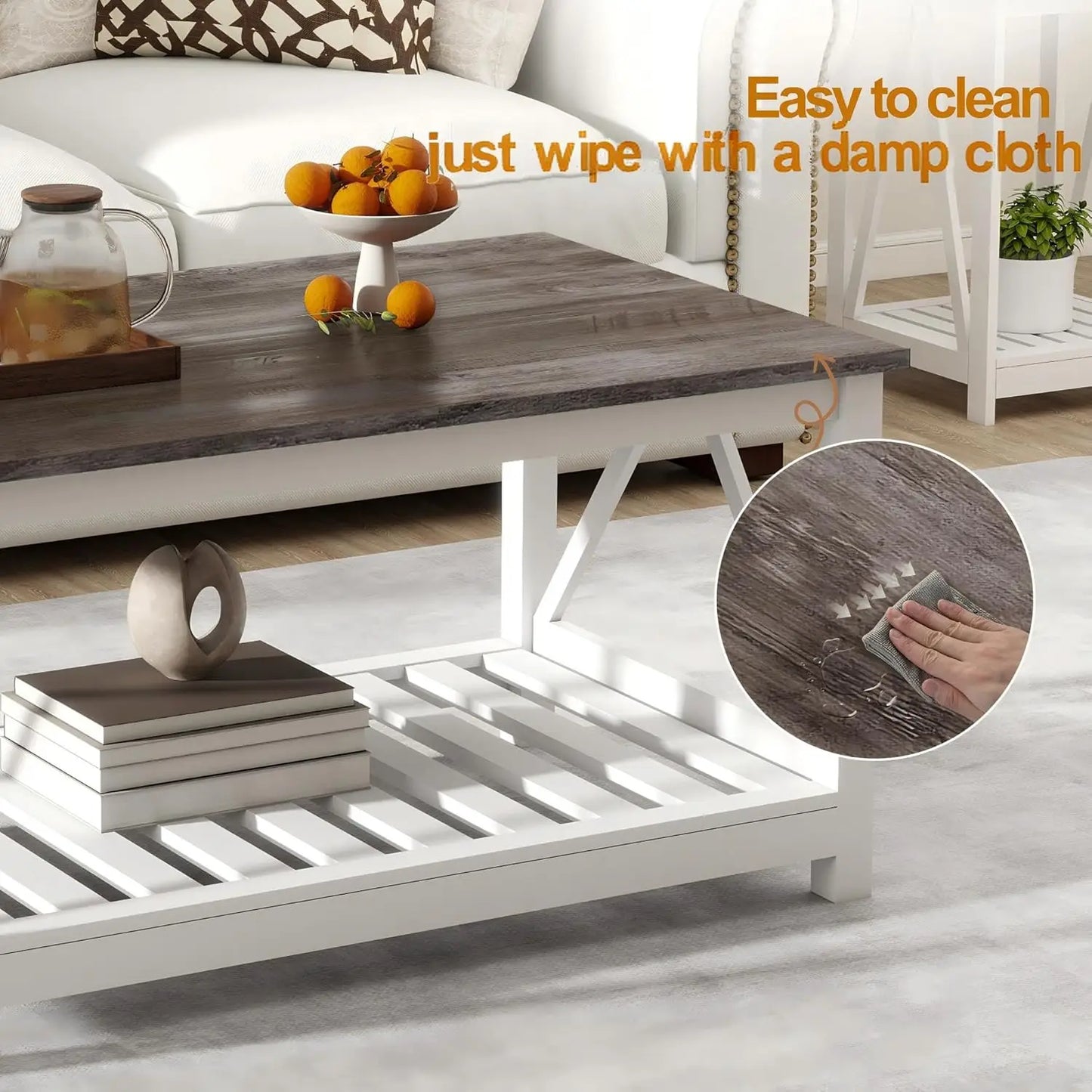Modern Farmhouse Rectangular Coffee Table