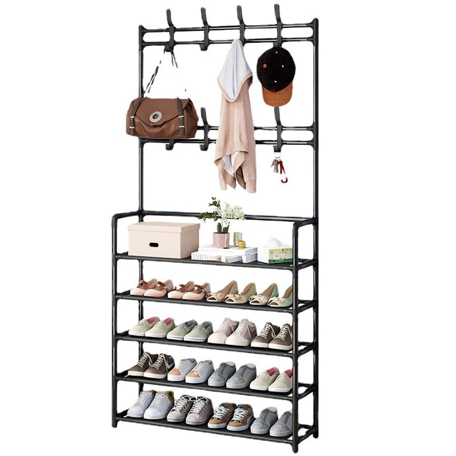 5 Layers Integrated Shoe & Coat Rack, Space Saving Multi-Layer