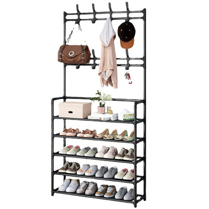 5 Layers Integrated Shoe & Coat Rack, Space Saving Multi-Layer