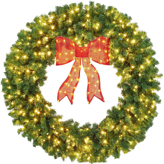 Artificial Christmas Wreath with Bow