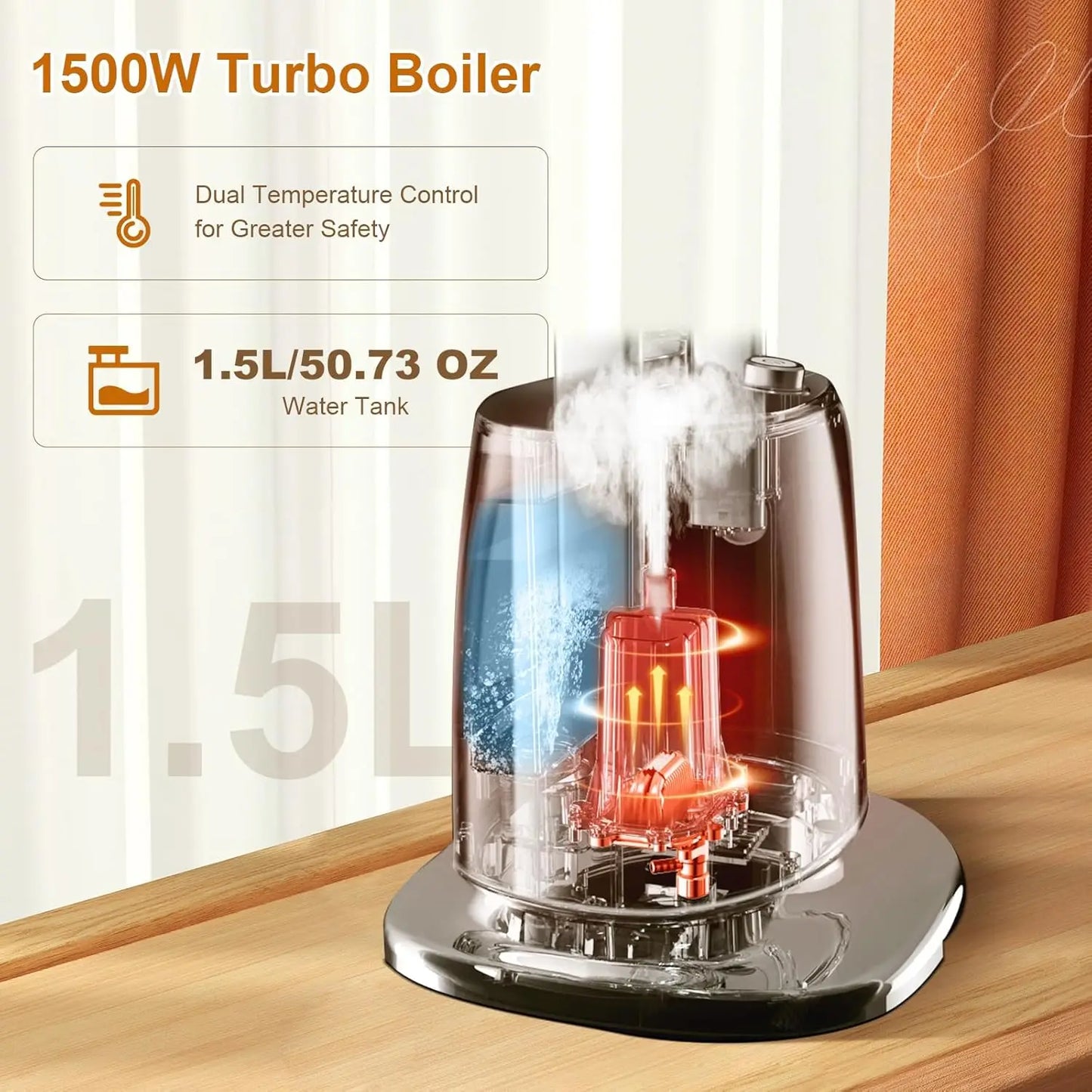 1500W Professional Full-Size Garment Steamer