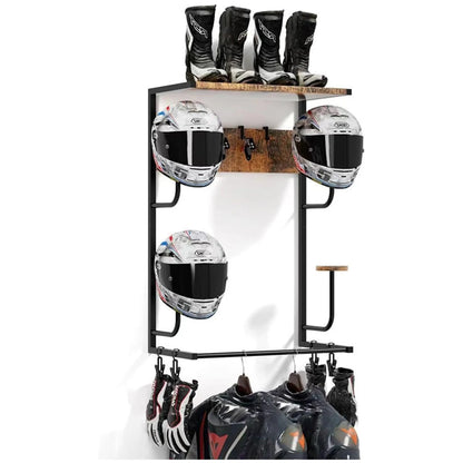 Iron Storage Helmet, Gloves, Boots Rack w/Hooks
