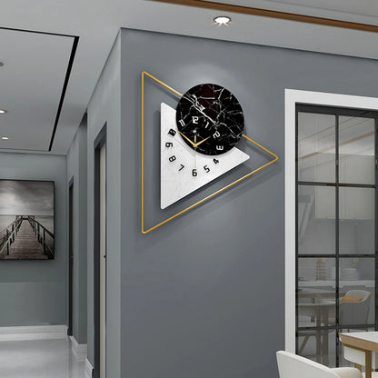 Geometric Wall Mounted Quartz Silent Clock with Nordic Minimalist