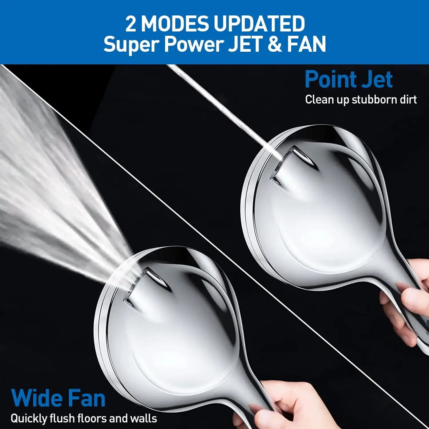 10 Mode Shower Head w/Handheld w/59" Stainless Hose