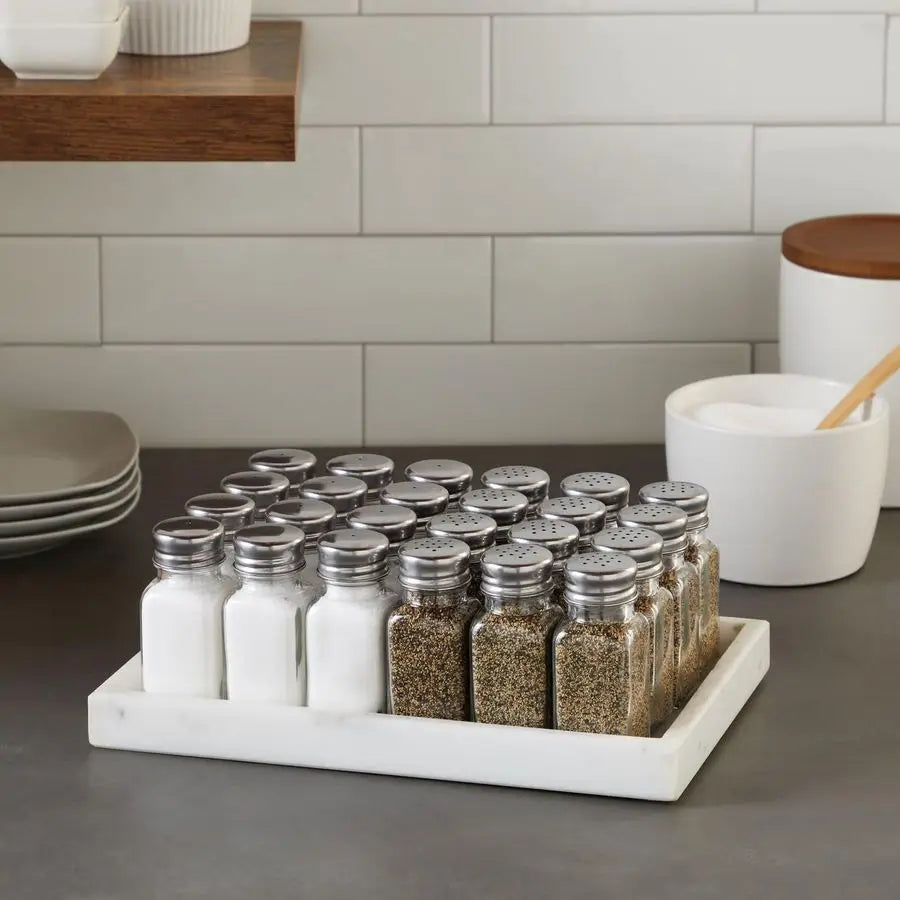 24 Pack Glass Salt and Pepper Shakers Bulk Set, 2oz