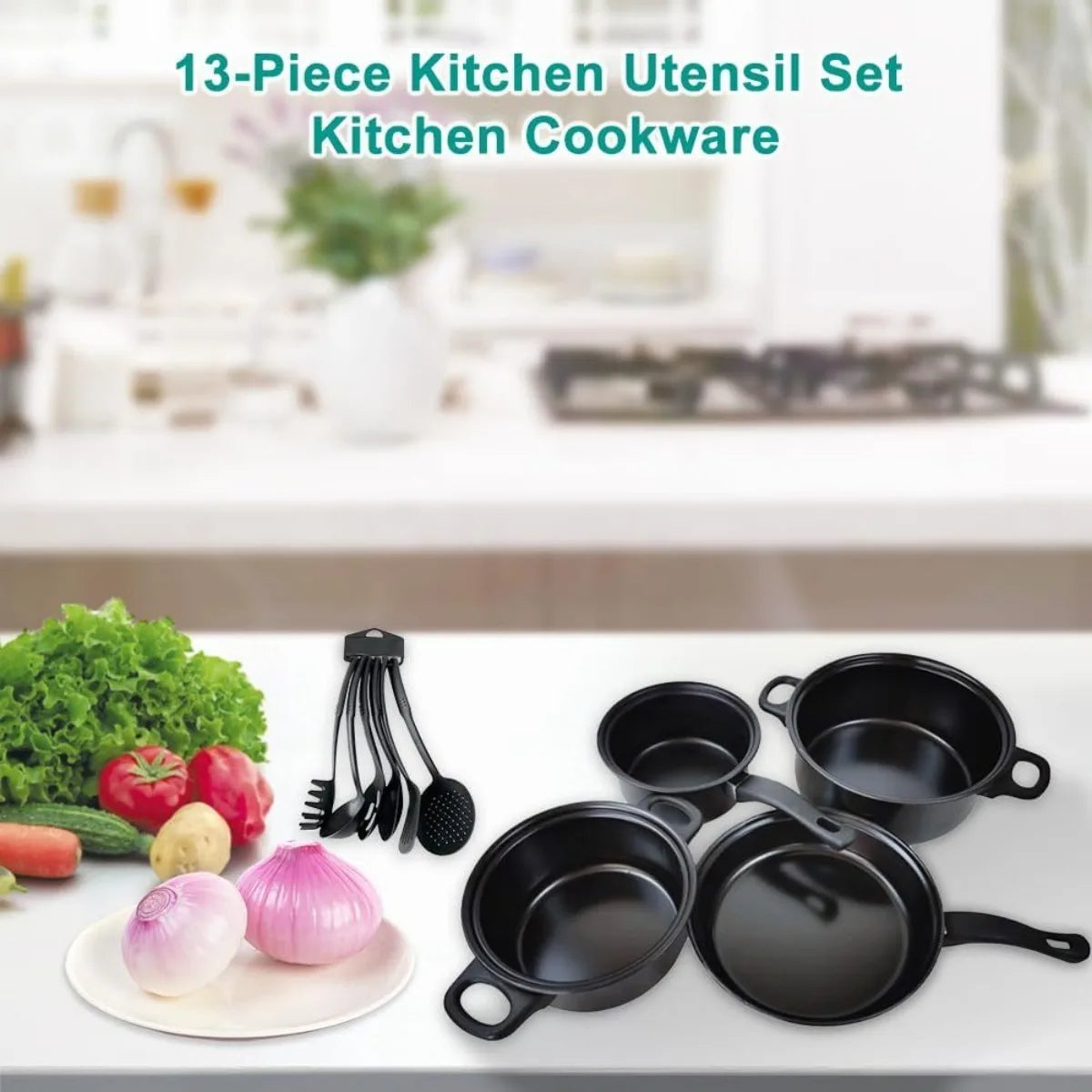 13pc Non-Stick Pots and Pans Kitchen Cookware Set