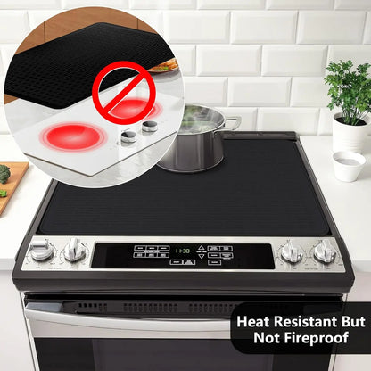 XXL Silicone Stove Top Cover, Glass Cooktop Protector (Black, 28"x20")