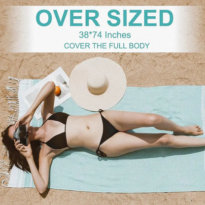 6 Pack Oversized Turkish Beach Towels Set 74x38