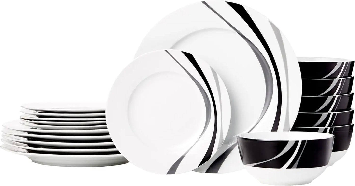 18pc Dinnerware Set for 6, Microwave & Dishwasher Safe