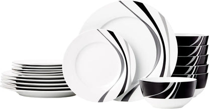 18pc Dinnerware Set for 6, Microwave & Dishwasher Safe