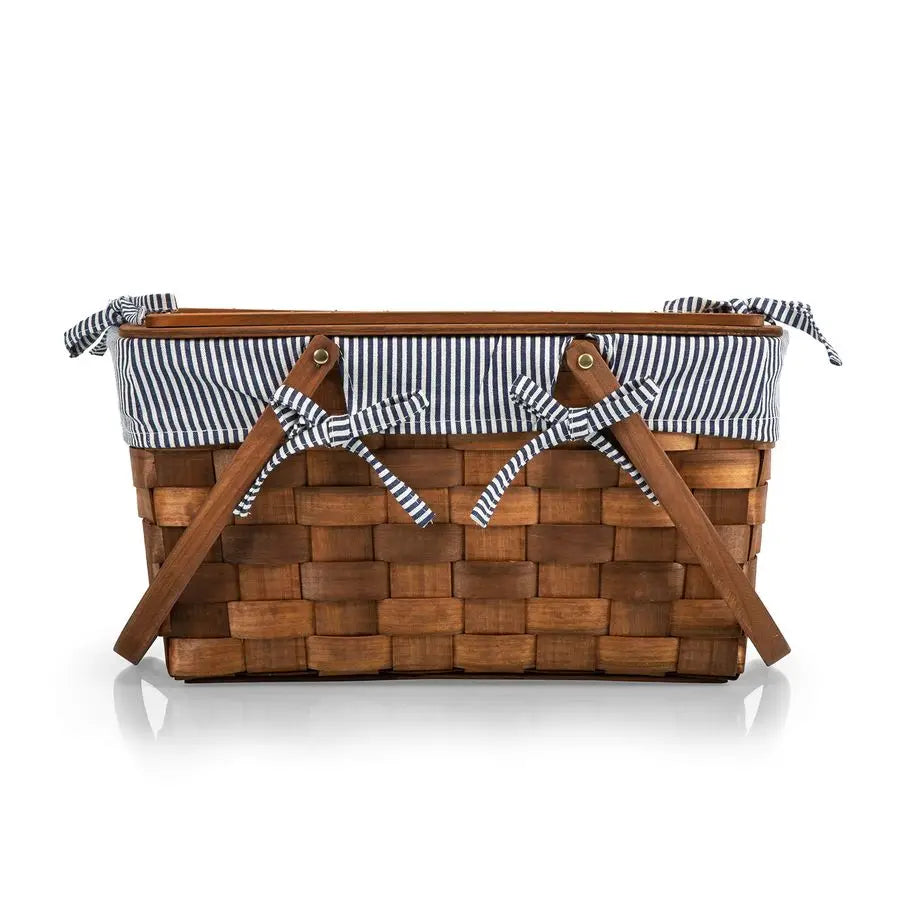 Handwoven Wicker Picnic Basket, Sturdy with Tabletop Lid