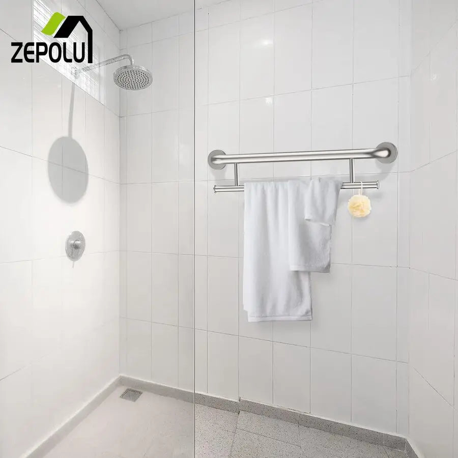 Stainless Safety Bar, Towel Holder, Nickel, 24 Inch 1.25 Diameter