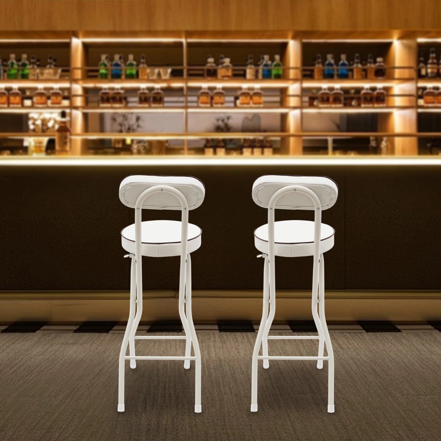 2pc Foldable w/Cushion Bar Stool