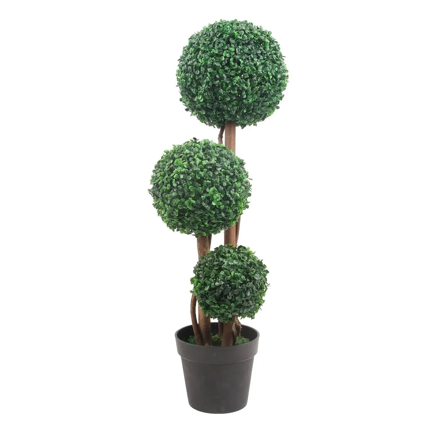 1 pcs Artificial 20" Faux Boxwood, 3 Ball Tree
