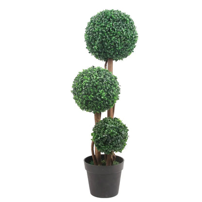 1 pcs Artificial 20" Faux Boxwood, 3 Ball Tree
