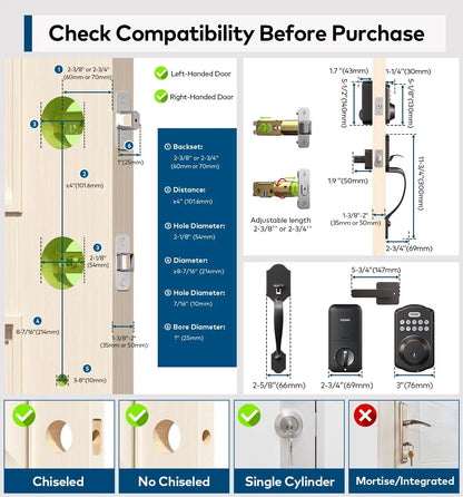 Electronic Keyless Entry Door Lock, Auto-Lock, Keypad