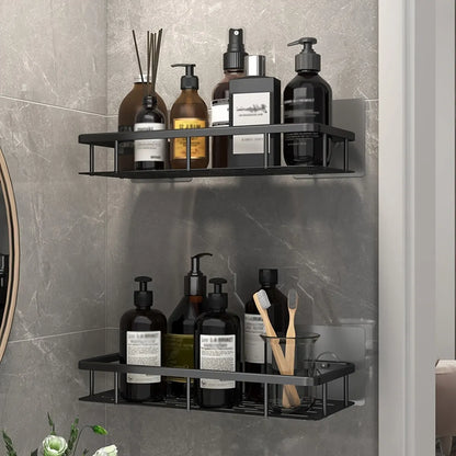 Wall Mount Corner Shelf Shower Storage Rack, No Drill