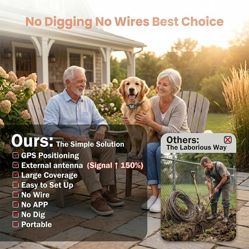 Wireless Outdoor GPS Dog Fencing System Collar, Waterproof, Wireless