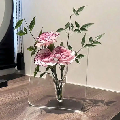 Clear Acrylic Vase for Flowers, Modern Art Vase