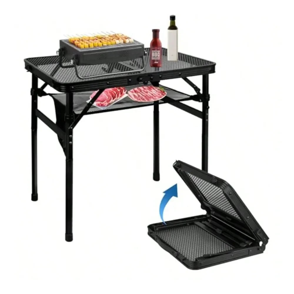 Adjustable Aluminum Table w/Mesh Desktop