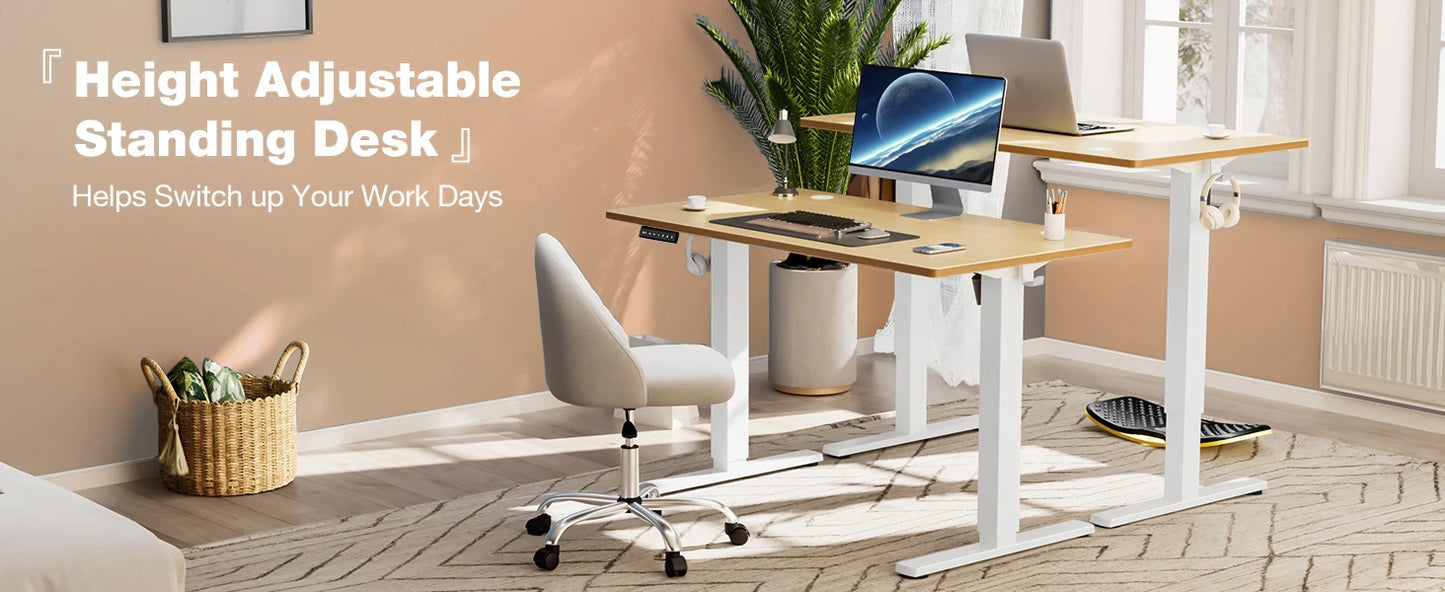 Sit, Standup Adjustable 40"x24" Computer Desk Workstation