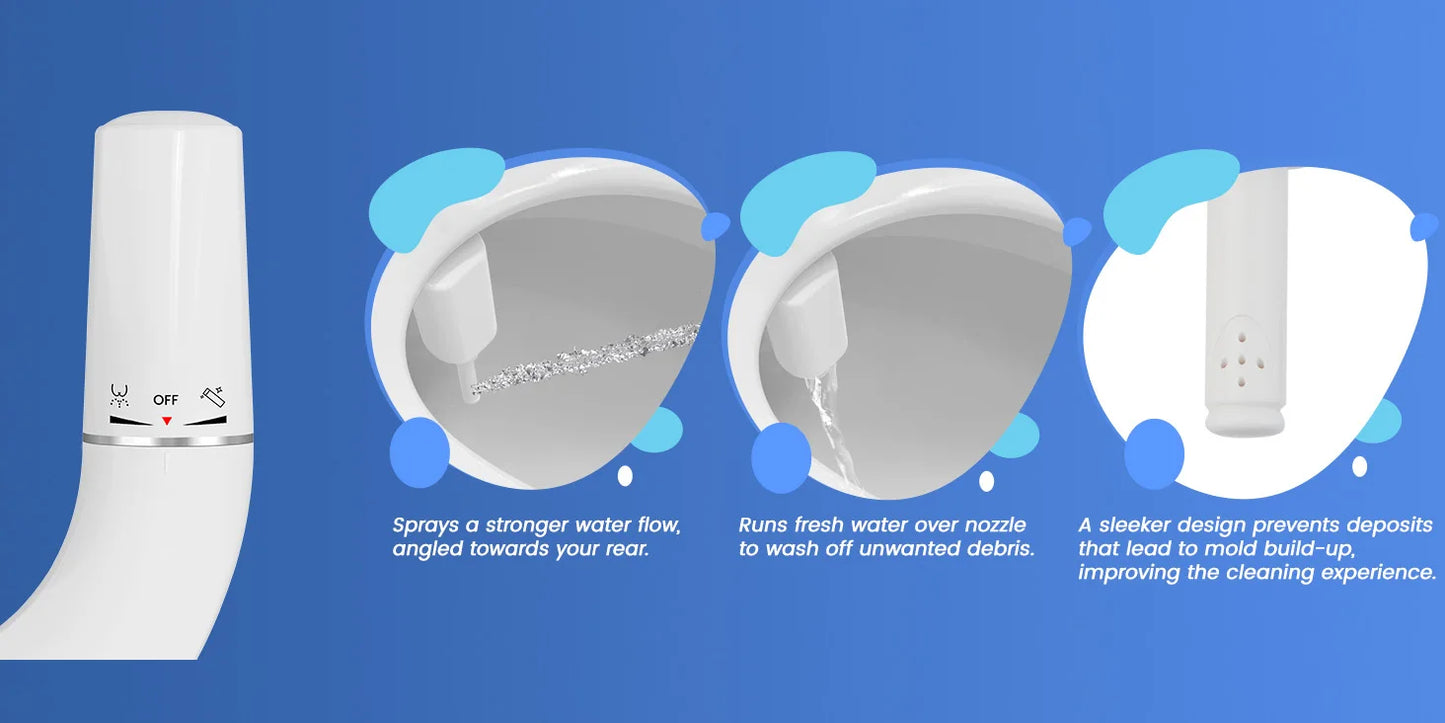 Ultra-Slim Bidet Attachment for Toilet - Dual Nozzle (Frontal & Self Cleaning)