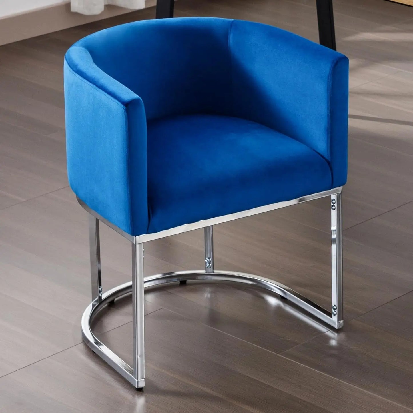 Faux Leather Upholstered Dining Chair, Barrel Back