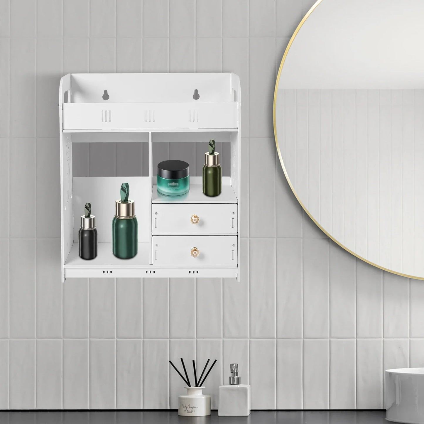 Bathroom Wall Mounted Wall Cabinet with 2 Drawers