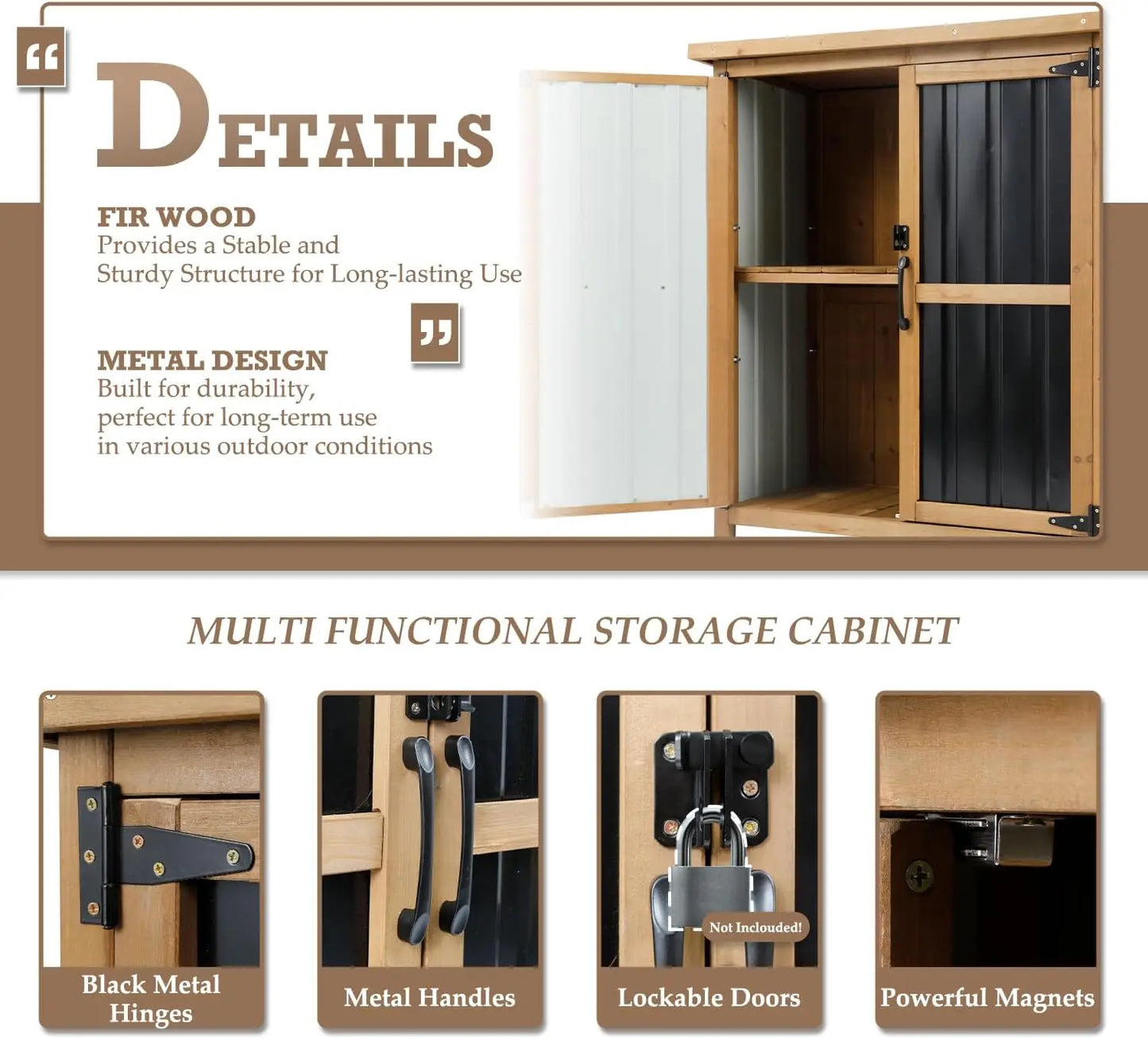 32"x39" Outdoor Storage Shed, Garden Storage Cabinet