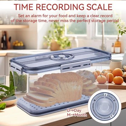 7.45L Airtight Bread Box with Lid, Countertop Food Storage