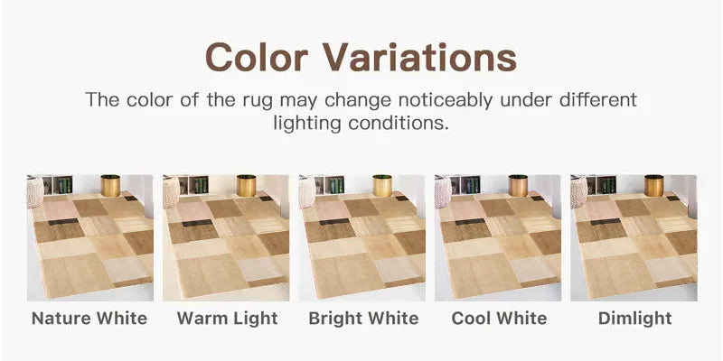 Nordic Minimalist Geometric Color Block Living Room Carpet