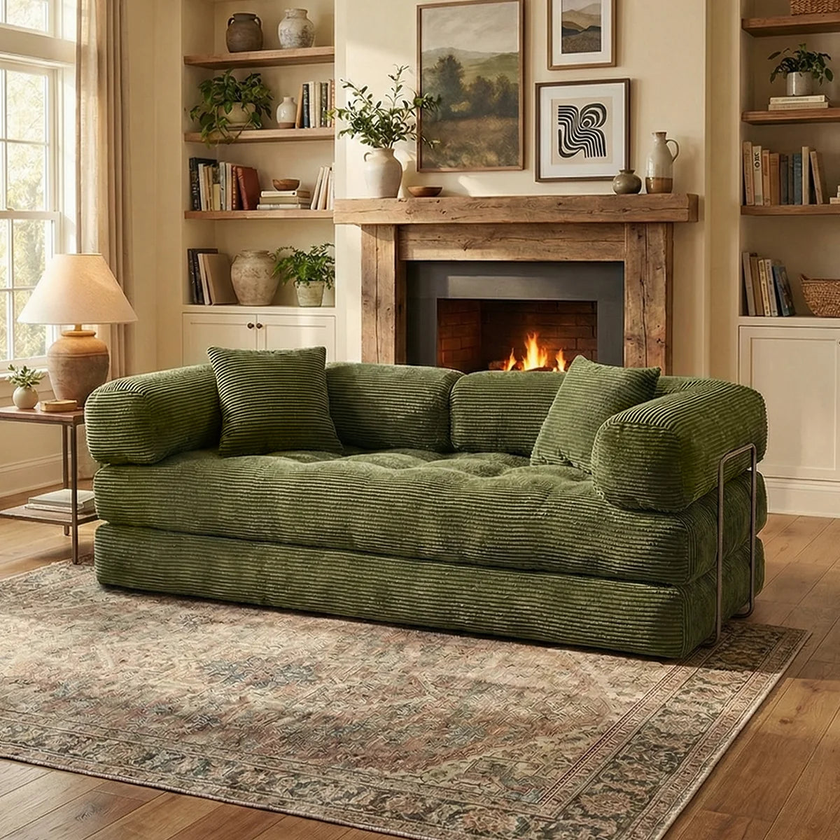 4:1 Queen Size Boneless Loveseat, Futon Sofa Bed 79"