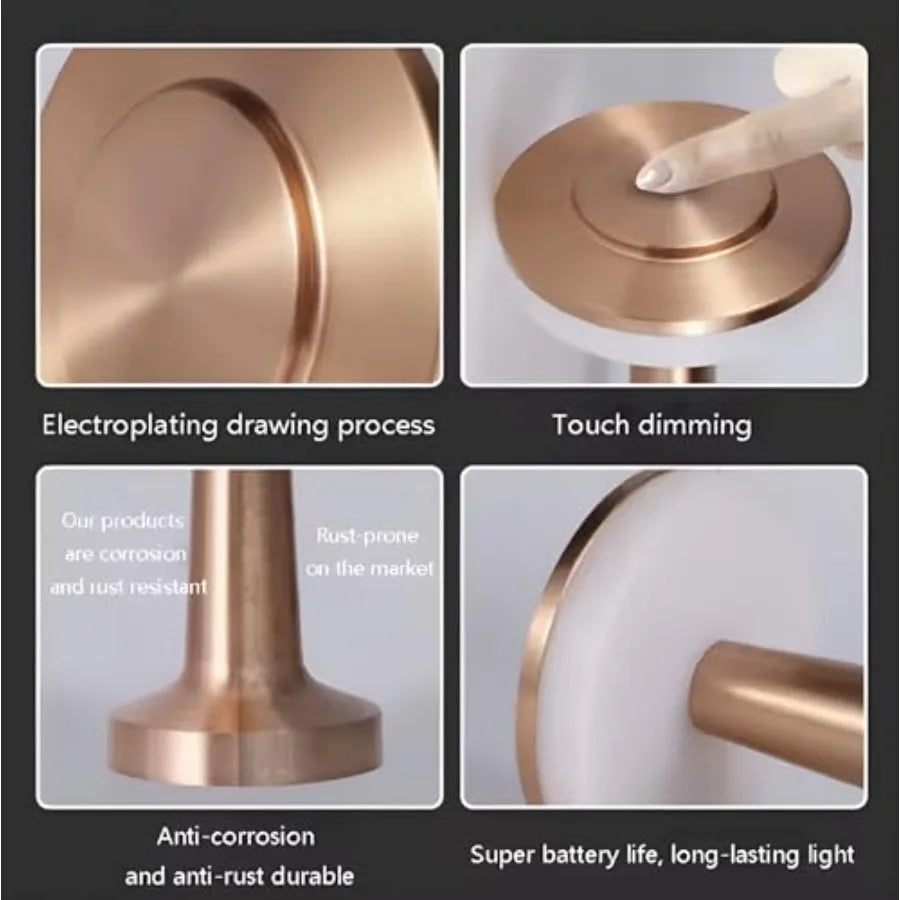 Modern Table Lamp, Rechargeable Battery, 3 Color Mode, Dimmable,